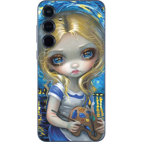 Artist Alice in Van Gogh Starry Night by Jasmine Becket-Griffith Galaxy A35 5G Skin