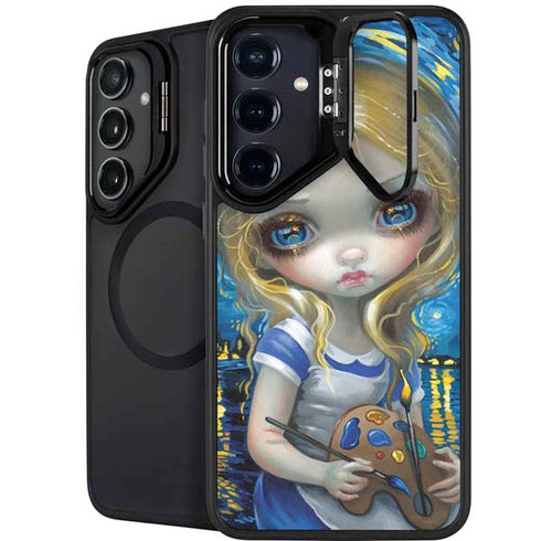 Artist Alice in Van Gogh Starry Night by Jasmine Becket-Griffith Galaxy S24 Plus Kickstand Case