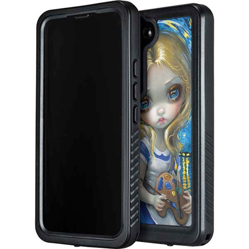 Artist Alice in Van Gogh Starry Night by Jasmine Becket-Griffith Galaxy S24 Waterproof Case