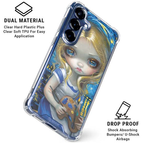 Artist Alice in Van Gogh Starry Night by Jasmine Becket-Griffith Galaxy S25 Clear Case