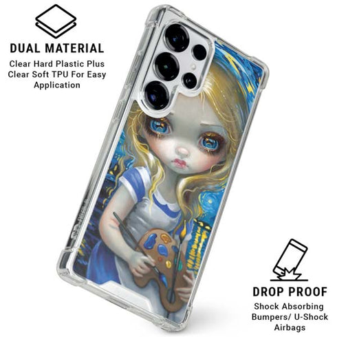 Artist Alice in Van Gogh Starry Night by Jasmine Becket-Griffith Galaxy S25 Ultra Clear Case