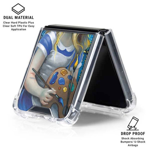 Artist Alice in Van Gogh Starry Night by Jasmine Becket-Griffith Galaxy Z Flip6 Clear Case