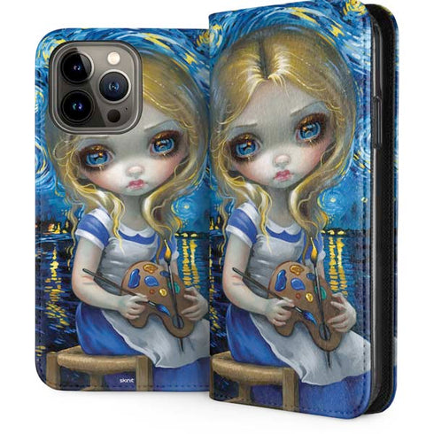 Artist Alice in Van Gogh Starry Night by Jasmine Becket-Griffith iPhone 13 Pro Max Folio Case