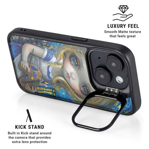 Artist Alice in Van Gogh Starry Night by Jasmine Becket-Griffith iPhone 14 Kickstand Case