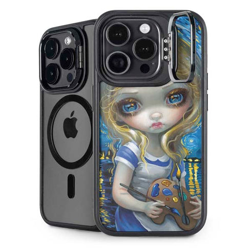 Artist Alice in Van Gogh Starry Night by Jasmine Becket-Griffith iPhone 14 Pro Kickstand Case