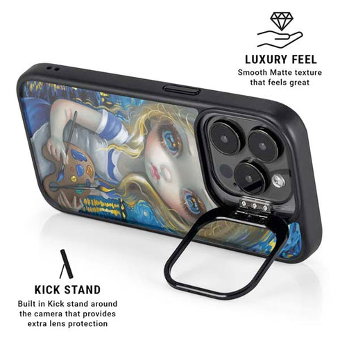 Artist Alice in Van Gogh Starry Night by Jasmine Becket-Griffith iPhone 14 Pro Kickstand Case