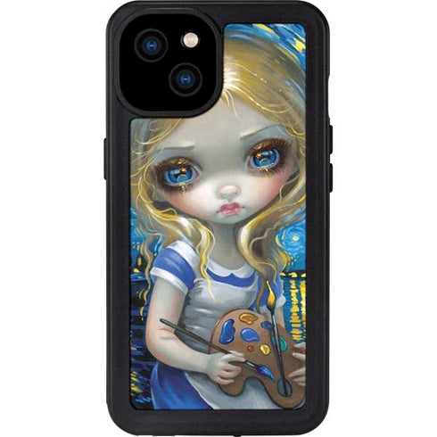 Artist Alice in Van Gogh Starry Night by Jasmine Becket-Griffith iPhone 15 Plus Waterproof Case