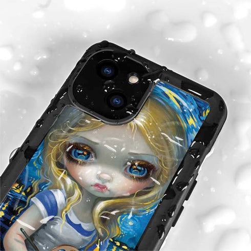 Artist Alice in Van Gogh Starry Night by Jasmine Becket-Griffith iPhone 15 Plus Waterproof Case