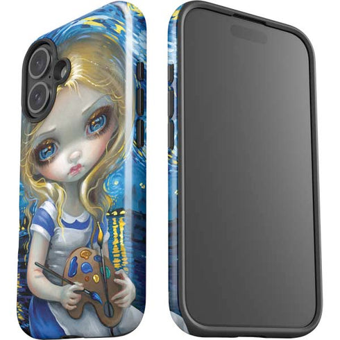 Artist Alice in Van Gogh Starry Night by Jasmine Becket-Griffith iPhone 16 Impact Case