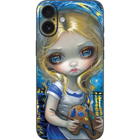 Artist Alice in Van Gogh Starry Night by Jasmine Becket-Griffith iPhone 16 Plus Skin