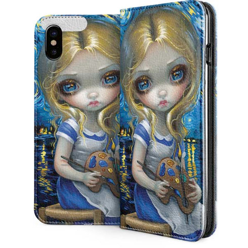 Artist Alice in Van Gogh Starry Night by Jasmine Becket-Griffith iPhone 8 Folio Case