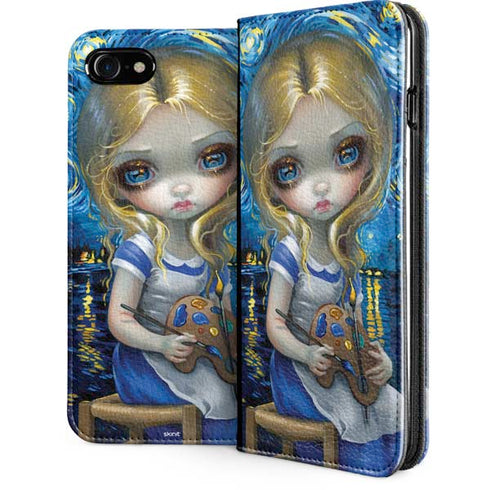Artist Alice in Van Gogh Starry Night by Jasmine Becket-Griffith iPhone SE (2nd & 3rd Gen) Folio Case