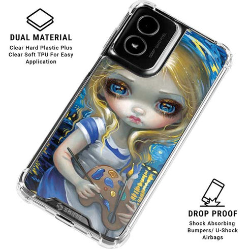 Artist Alice in Van Gogh Starry Night by Jasmine Becket-Griffith Moto G Power 5G (2024) Clear Case