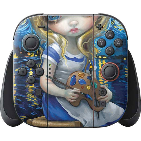 Artist Alice in Van Gogh Starry Night by Jasmine Becket-Griffith Nintendo Switch 2 (2025) Joy-Con Controller Skin