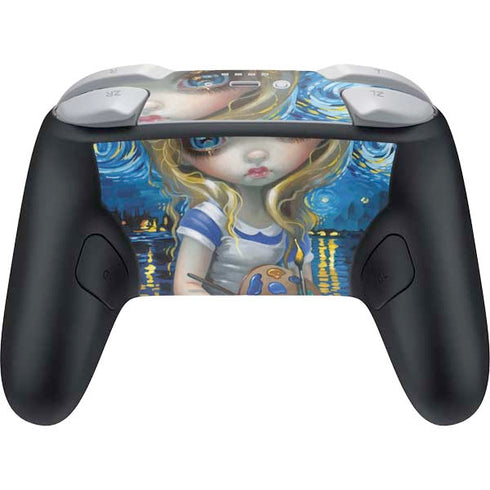 Artist Alice in Van Gogh Starry Night by Jasmine Becket-Griffith Nintendo Switch 2 (2025) Pro Controller Skin