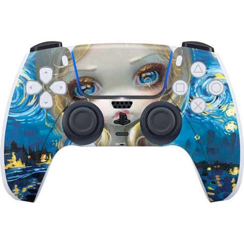 Artist Alice in Van Gogh Starry Night by Jasmine Becket-Griffith PlayStation PS5 Skins