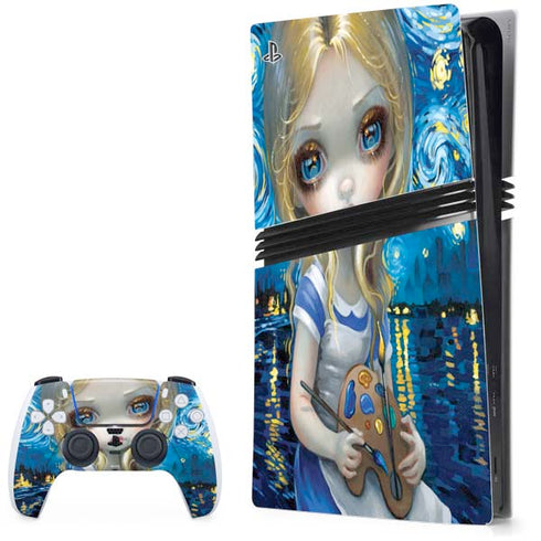 Artist Alice in Van Gogh Starry Night by Jasmine Becket-Griffith PlayStation PS5 Skins