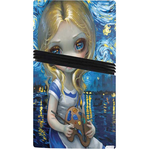 Artist Alice in Van Gogh Starry Night by Jasmine Becket-Griffith PS5 Pro Bundle Skin