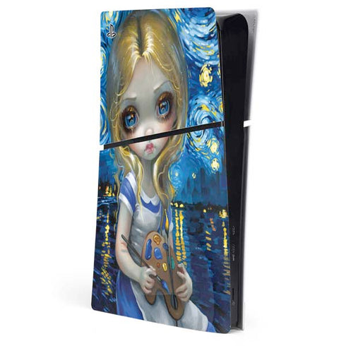 Artist Alice in Van Gogh Starry Night by Jasmine Becket-Griffith PlayStation PS5 Skins