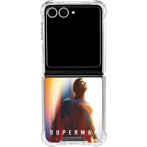 Superman 2025 Man of Steel Ascension Heroic Glow Galaxy Z Flip7 Clear Case