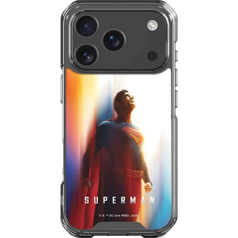 Superman 2025 Man of Steel Ascension Heroic Glow iPhone 17 Pro Clear Case
