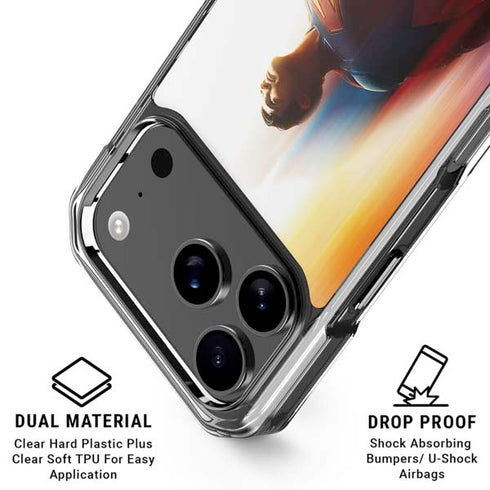 Superman 2025 Man of Steel Ascension Heroic Glow iPhone 17 Pro Clear Case