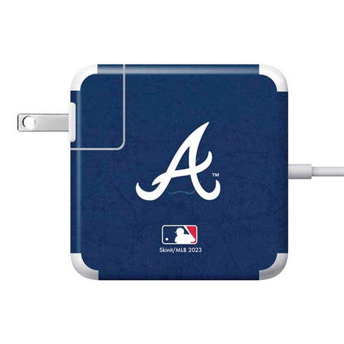 MLB Atlanta Braves - Solid Distressed 85W Power Adapter (15 and 17 inch MacBook Pro Charger) Skin