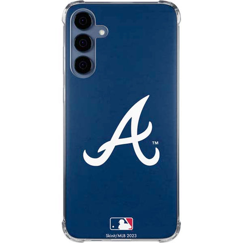 MLB Atlanta Braves - Solid Distressed Galaxy A55 5G Clear Case