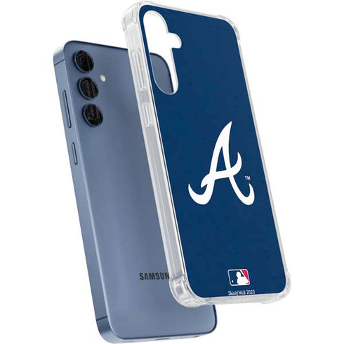 MLB Atlanta Braves - Solid Distressed Galaxy A55 5G Clear Case