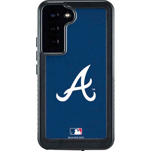 MLB Atlanta Braves - Solid Distressed Galaxy S24 Plus Waterproof Case