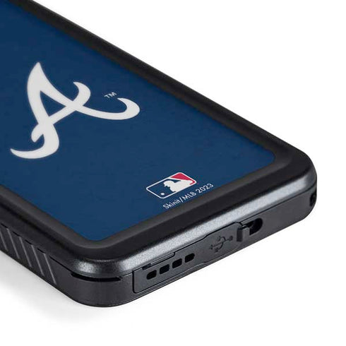 MLB Atlanta Braves - Solid Distressed Galaxy S24 Plus Waterproof Case