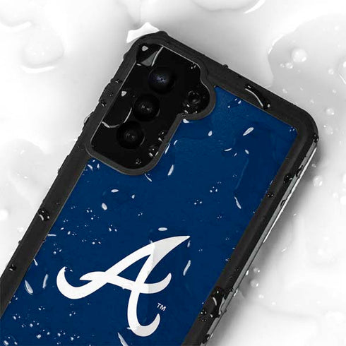 MLB Atlanta Braves - Solid Distressed Galaxy S24 Plus Waterproof Case