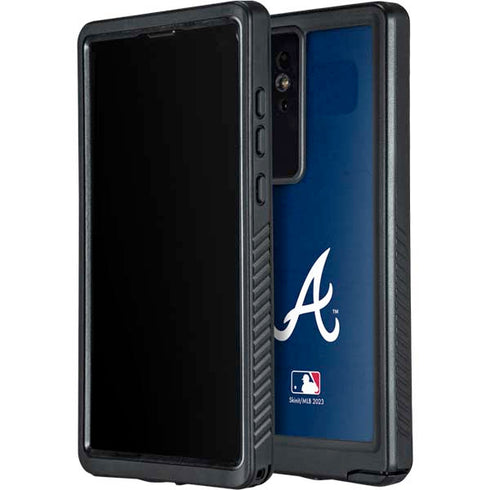 MLB Atlanta Braves - Solid Distressed Galaxy S24 Ultra Waterproof Case