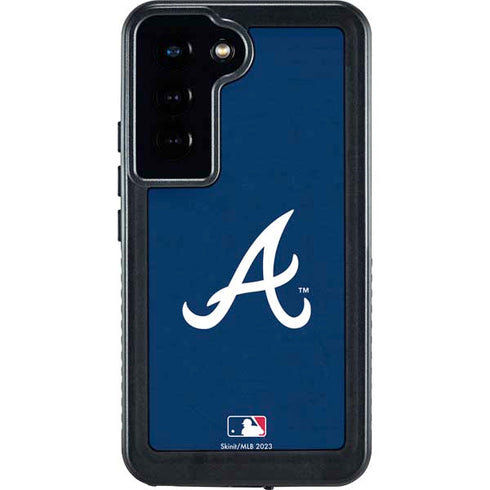 MLB Atlanta Braves - Solid Distressed Galaxy S24 Waterproof Case