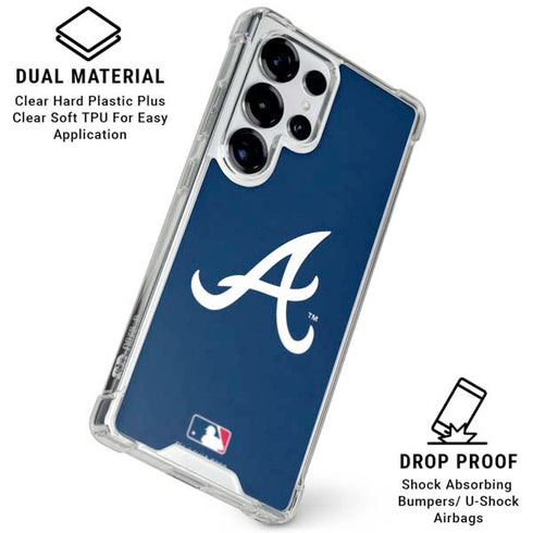 MLB Atlanta Braves - Solid Distressed Galaxy S25 Ultra Clear Case