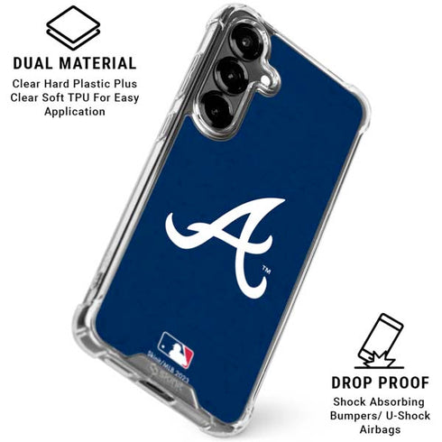 MLB Atlanta Braves - Solid Distressed Galaxy S26 Plus Clear Case