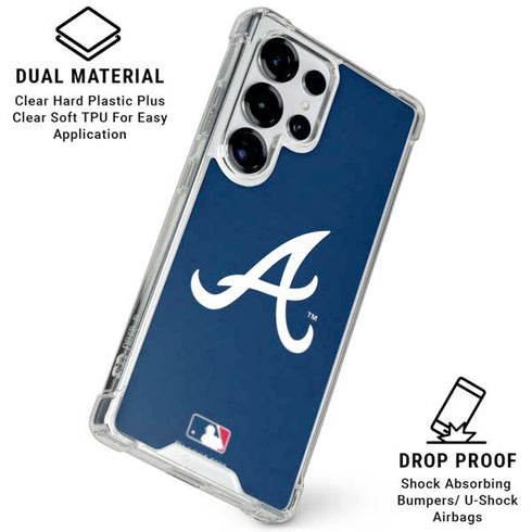 MLB Atlanta Braves - Solid Distressed Galaxy S26 Ultra Clear Case