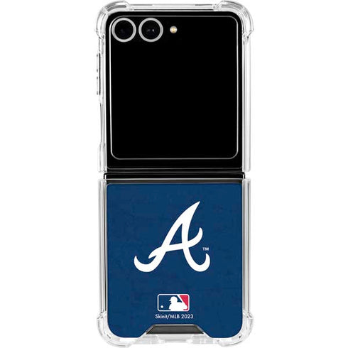MLB Atlanta Braves - Solid Distressed Galaxy Z Flip7 Clear Case