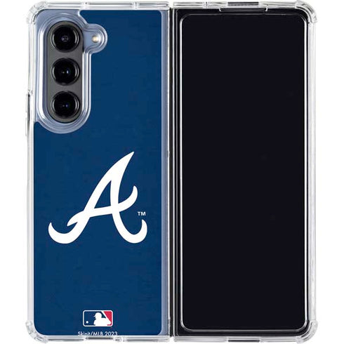 MLB Atlanta Braves - Solid Distressed Galaxy Z Fold5 5G Clear Case