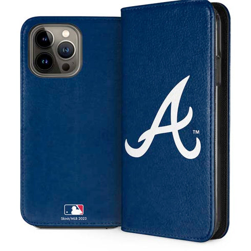 MLB Atlanta Braves - Solid Distressed iPhone 14 Pro Max Folio Case