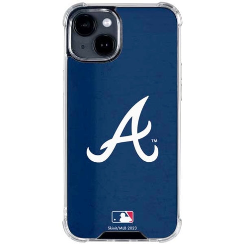 MLB Atlanta Braves - Solid Distressed iPhone 15 Clear Case