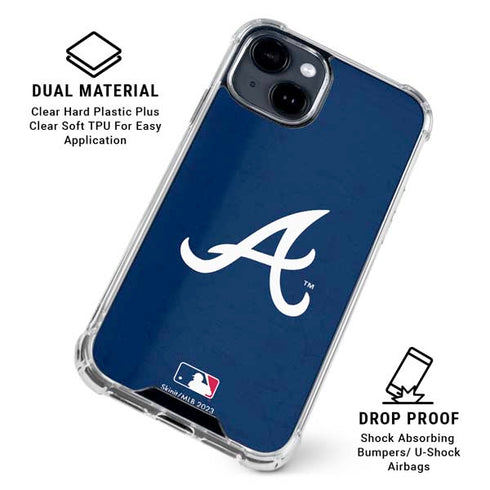 MLB Atlanta Braves - Solid Distressed iPhone 15 Clear Case