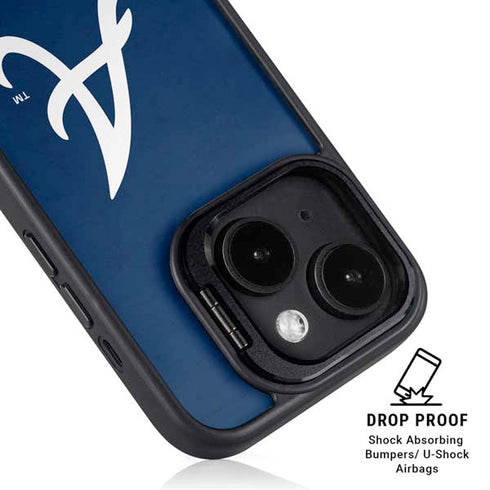 MLB Atlanta Braves - Solid Distressed iPhone 15 Kickstand Case