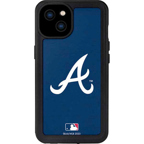 MLB Atlanta Braves - Solid Distressed iPhone 15 Plus Waterproof Case