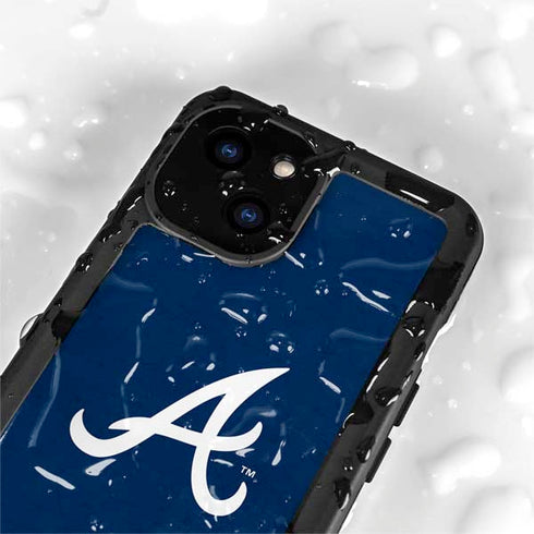 MLB Atlanta Braves - Solid Distressed iPhone 15 Plus Waterproof Case