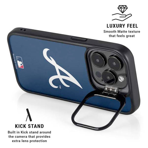 MLB Atlanta Braves - Solid Distressed iPhone 15 Pro Kickstand Case