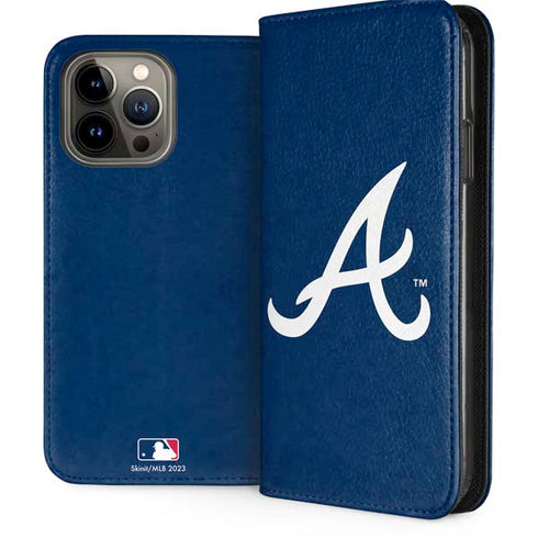 MLB Atlanta Braves - Solid Distressed iPhone 15 Pro Max Folio Case