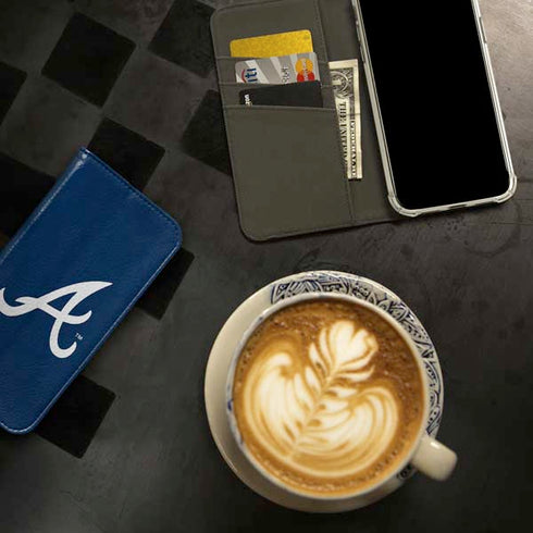 MLB Atlanta Braves - Solid Distressed iPhone 15 Pro Max Folio Case