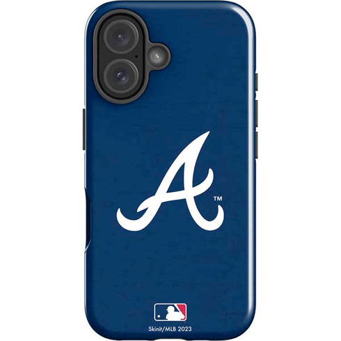 MLB Atlanta Braves - Solid Distressed iPhone 16 Plus Impact Case