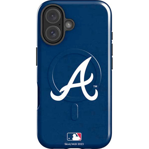 MLB Atlanta Braves - Solid Distressed iPhone 16 Plus Magsafe Impact Case